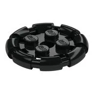 Plate Special 2 x 2 with Bar Frame Round, Black