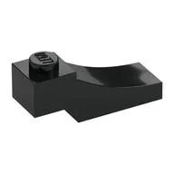 Brick Curved, 3 x 1 with 1/3 Inverted Cutout, Black