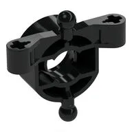 Technic Steering Wheel Hub Holder with 2 Ball Joints and 2 Axle Holes, Black
