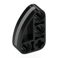 Technic Beam 2 x 3 L-Shape with Quarter Ellipse Thick with Silver Stripe Print, Black