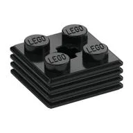 Plate Special 2 x 2 x 2/3 with Axle Hole and Grill on Sides (Haybale), Black