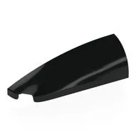 Brick Round, Curved Double 1 x 4 with Stud Notch Left, Black