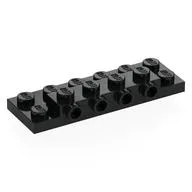 Plate Special 2 x 6 x 2/3 with 4 Studs on Side, 3 Support Walls on Bottom, Black