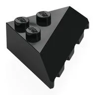 Brick Wedged, Sloped 4 x 4 Corner, Black