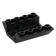 Brick Sloped Inverted 45° 4 x 4 Double with 4 x 2 Recessed, 2 Holes, Black