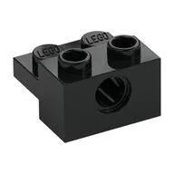 Technic Brick Special 1 x 2 with Pin Hole and 1 x 2 Plate, Black