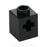 Technic Brick 1 x 1 with Axle Hole, Black