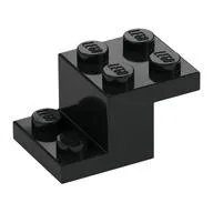 Bracket 3 x 2 x 1 1/3 with Bottom Stud Holder, Black