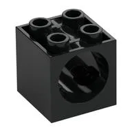 Brick Special 2 x 2 x 1 2/3 with Worm Gear Hole, Black