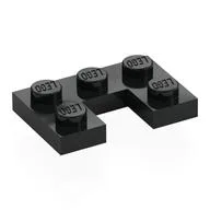 Plate 2 x 3 with 1 x 1 Cutout, Black
