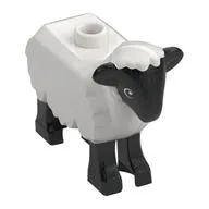 Animal, Sheep with White Wool Print, Black