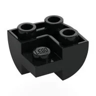 Brick Curved Inverted 2 x 2 x 1, Corner, Black