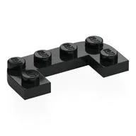 Plate Round Half 2 x 4 with 1 x 2 Cutout, Black