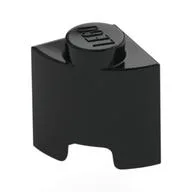 Brick Round, Quarter 1 x 1, Black