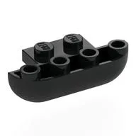 Brick Round, Curved Inverted Triple 1 x 3 x 1 with 1 x 2 Extension, Black