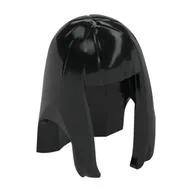 Hair Long Straight with Bangs - Hard Plastic, Black
