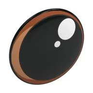 Shield Round Bowed with Eye, Reddish Brown Iris, White Pupils Print, Black