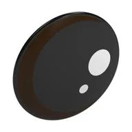 Shield Round Bowed with Eye, White Circles, Reddish Brown Iris Print, Black