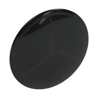 Shield Round Bowed with Silver Mercedes-Benz Logo, Black
