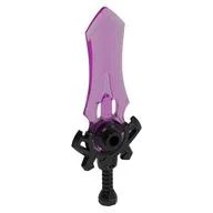 Weapon, Sword Large with Trans-Dark Pink Blade Pattern, Black