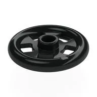 Plate Special Round 1 x 1 Stud with 3 x 3 Ring Around, Black