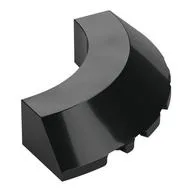 Brick Round Corner 5 x 5 x 1 Slope, Bottom Cut Outs, No Studs, Flat Top, Black