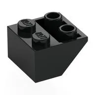Brick Sloped Inverted 45° 2 x 2 [Round Hollow Bottom Pin, Bar-sized Stud Holes], Black