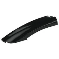 Brick Round, Curved 10 x 2 x 2 with Rounded End Left, Black