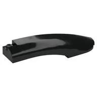 Brick Round, Curved 10 x 2 x 2 with Rounded End Right, Black