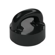 Tile Special Round 1 x 1 Special with Clip-Bar, Black