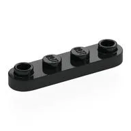 Plate Special 1 x 4 Rounded with 2 Open Studs, Black