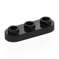 Plate Special 1 x 3 Rounded with 3 Open Studs, Black