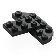 Plate Special Round Corners 2 x 6 Double with 2 x 3 Extension, Black