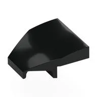 Brick Wedged, Curved 2 x 2 x 2/3 with Notches 27°, Black