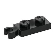 Plate Special 1 x 2 with Clip Vertical on End, Black