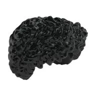 Hair Coiled, Parted, Black