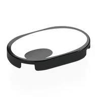 Tile Round 2 x 3 with White Surface, Black Oval in Corner (Eye) Print, Black