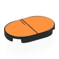 Tile Round 2 x 3 with Orange Surface (Closed Eye) Print, Black