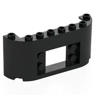 Panel 2 x 8 x 3 with Curved Sides, Black