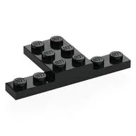 Plate Special 1 x 6 Double with 2 x 3 Extension, Black