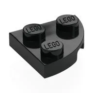 Plate Round Corner 2 x 2, Black