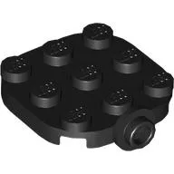 Plate Round Corners 3 x 3 with Side Stud, Black