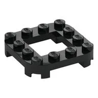 Plate Round Corners 4 x 4 x 2/3 Circle with 2 x 2 Opening, Black