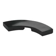 Tile 3 x 3 Curved, Macaroni, Black
