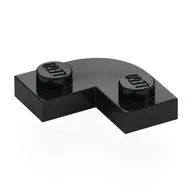 Plate Round Corner 2 x 2 with 1 x 1 Cutout, Black
