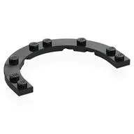 Plate Round Half 5 x 8 with 4 x 6 Round Cutout, Black