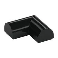 Brick Curved 2 x 2 x 2/3 Double, Corner, No Studs, Black