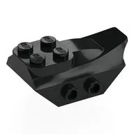 Brick Special 2 x 5 with Slope, Studs on Side, Black