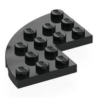 Plate Round Corner 5 x 5 with 2 x 2 Cutout, Black