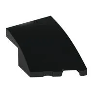 Brick Wedged, Curved 3 x 2 with Stud Notch Right, Black